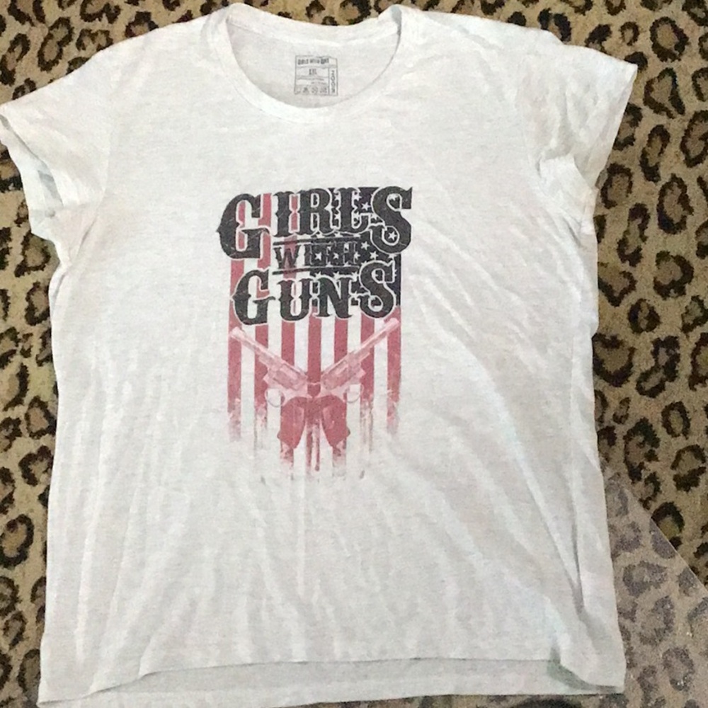 White Graphic Tee - Girls with Guns